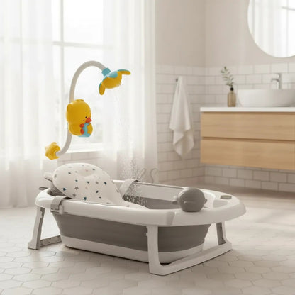 Bañera Plegable Ballena Con Termómetro + Ducha Eléctrica 470