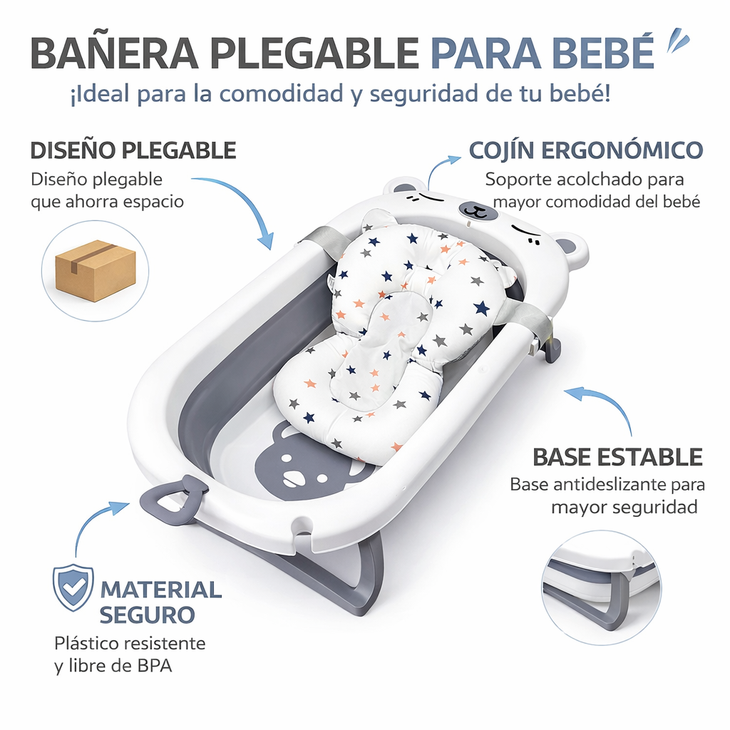 Bañera Plegable  + Malla Osito 468
