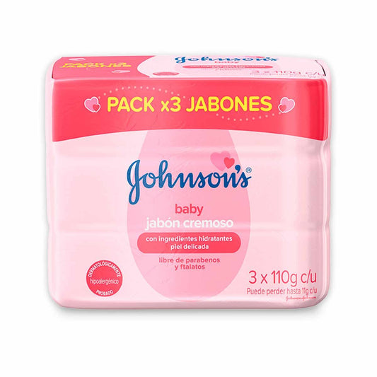 Jabon en Barra Baby Cremoso x 3 Unidades Johnsons