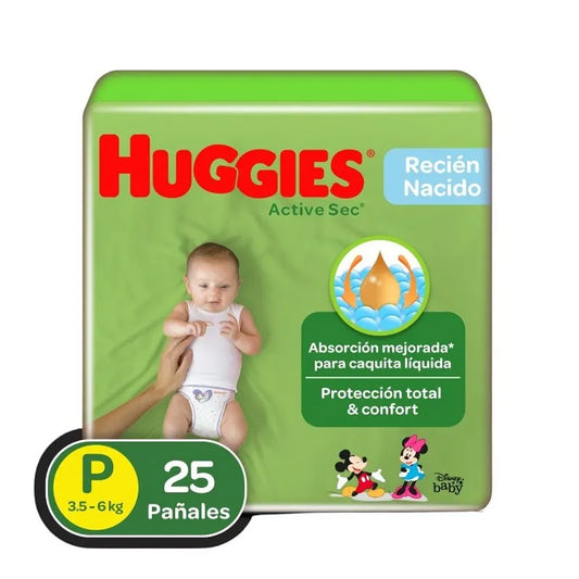 Pañal Huggies Active Sec Etapa 0 x 25 unidades