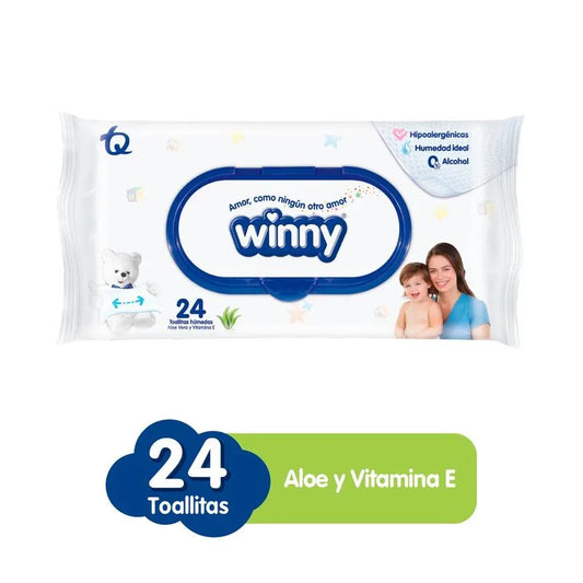 Toallitas Humedas Winny Aloe x 24 Unidades