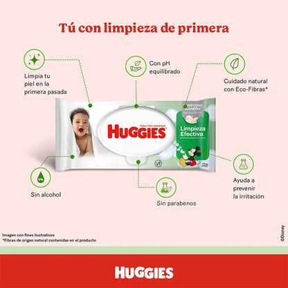 Toallitas Humedas Huggies Limpieza Efectiva x 96 Unidades