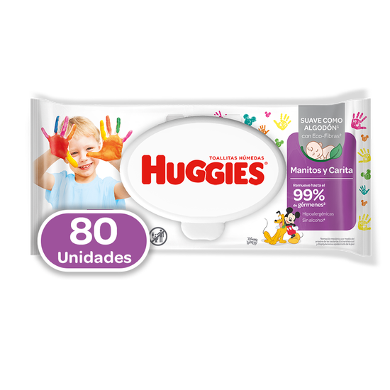 Toallitas Humedas Huggies Manitos y Carita x 80 Unidades