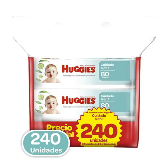 Toallitas Humedas Huggies One & Done 240 Unidades