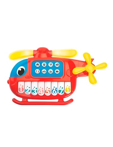 🚁 Mini Piano Musical de Juguete con Forma de Helicóptero y Luces