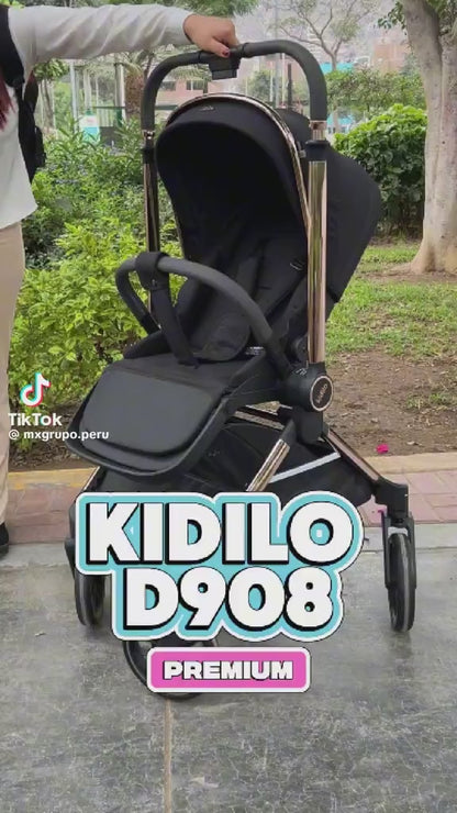 Coche Capri Con Mango Reversible  Kidilo y Pañalera Premium Marca Kidilo