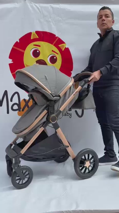 Coche Tipo Moisés Spider  Premium Con Mango Reversible Y Pañalera
