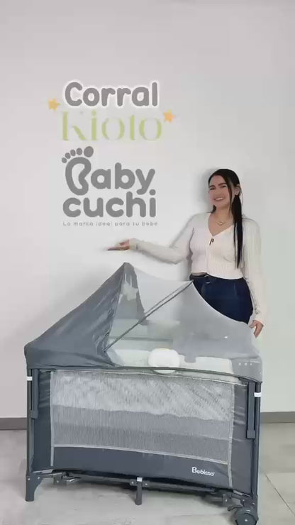 Cuna Corral Colecho Kioto Incluye Mecedoras, Cambiador Y Caja Musical