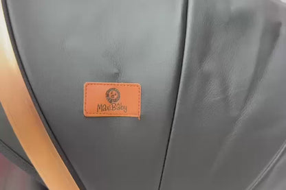 Coche Moises Ultra Premium en Tela Tipo Cuero con Pañalera