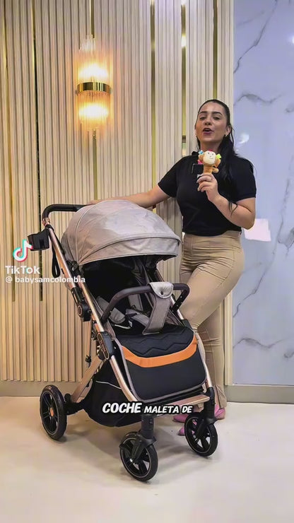 Coche Maleta River Plus Premium con Mango Reversible y Cubrepiés Con Llantas En Goma
