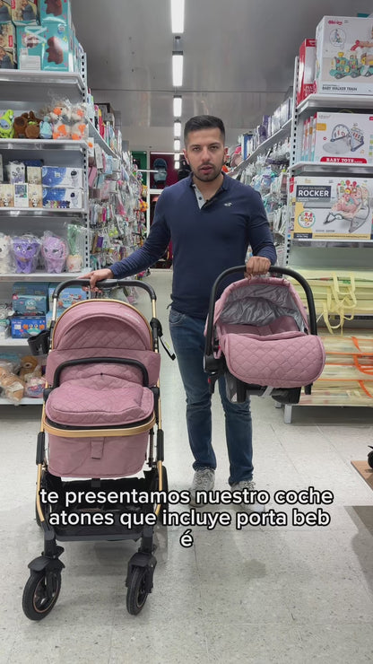 Coche Moises Con Portabebe Atenas y Pañalera