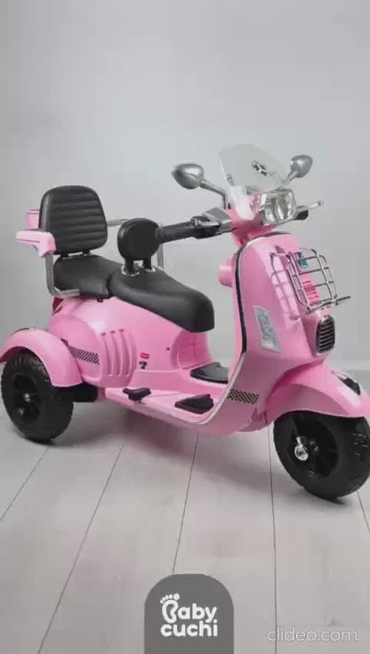 Moto Vespa 2 Puestos, Llantas En Goma Con Control Remoto