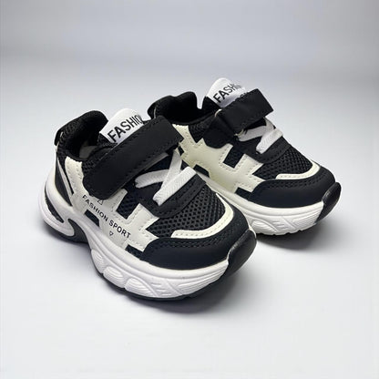 Tenis Casuales Bicolor Con Velcro Para Niño