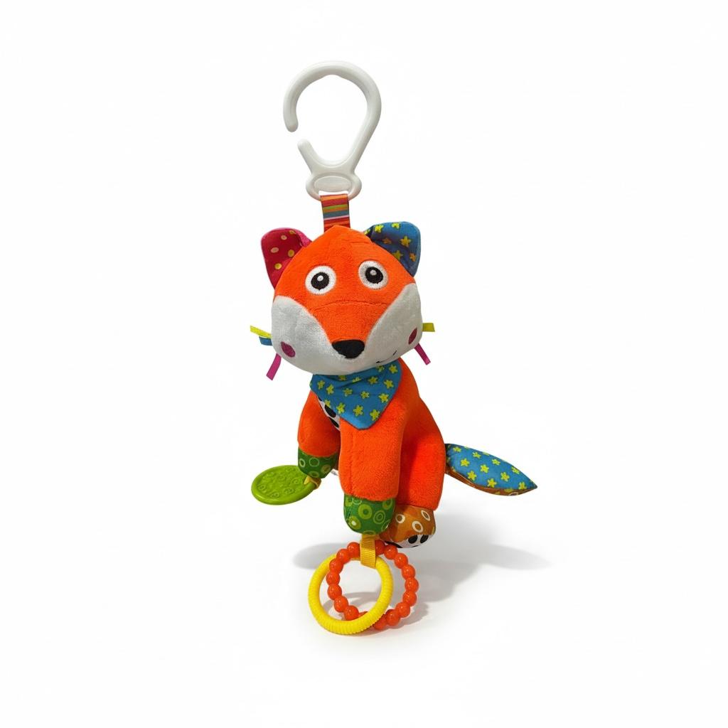 🦊 Juguete Colgante de Zorro de Peluche Vibrante para Bebé